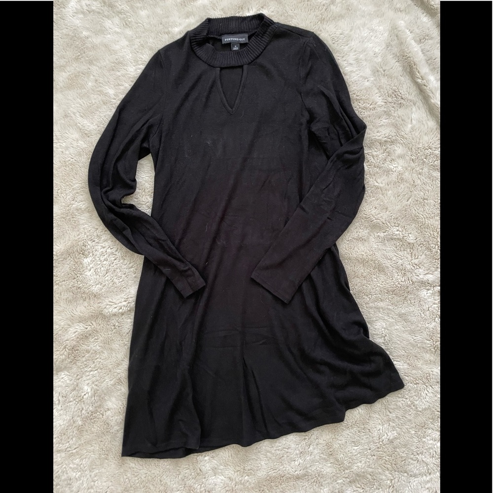 Fortune + Ivy - Black Long Sleeve Dress - M